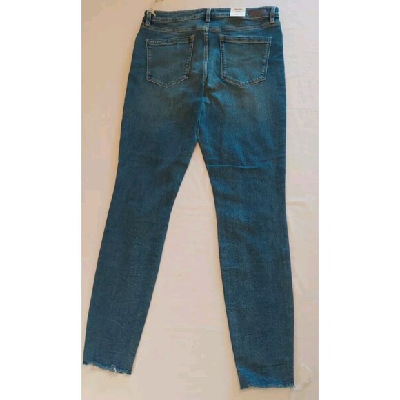 Blank NYC The Bond High Rise Skinny Raw Hem Jeans 31 Sz 12 Light Distressing - Picture 3 of 5